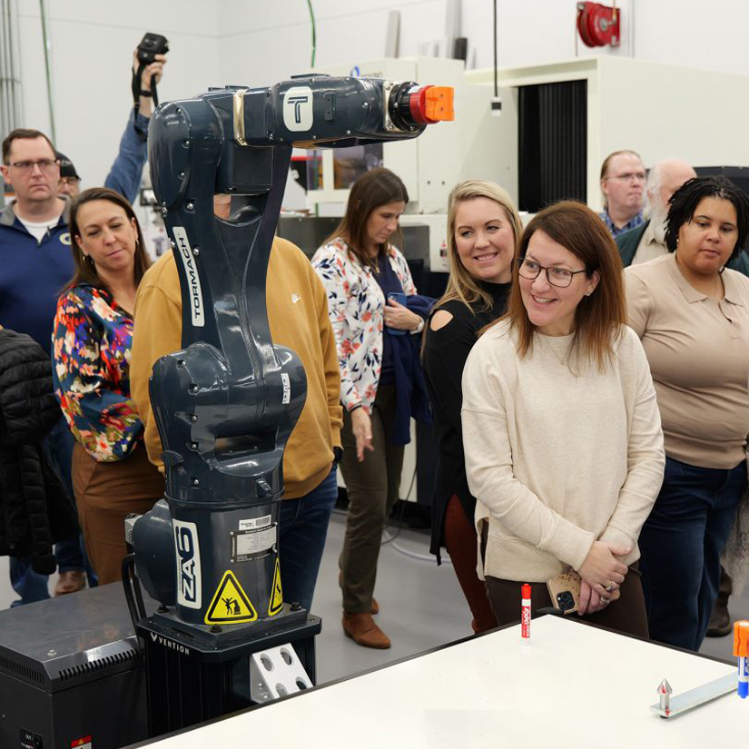 Group looking at the tech demo.