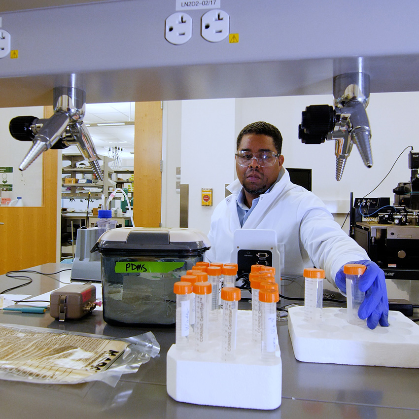 Billyde Brown in the lab