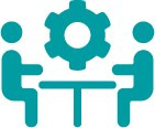 Teal icon representing Engaging with Researchers.